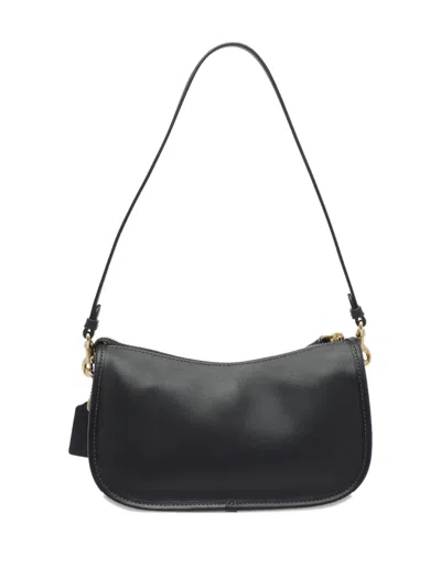 Coach Natural Grain Leather Waverly Bag Shoulder Bags Black