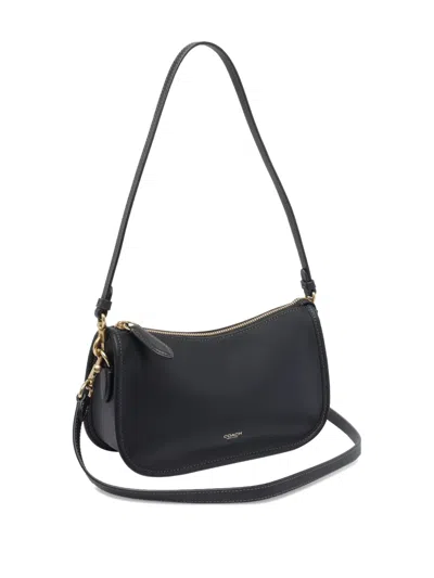 Coach Natural Grain Leather Waverly Bag Shoulder Bags Black