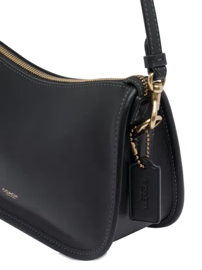 Coach Natural Grain Leather Waverly Bag Shoulder Bags Black