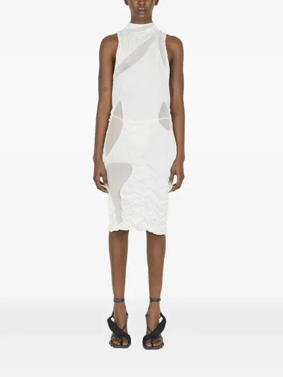 Di Petsa Wet Dreams Text-print Recycled-polyester Blend Mini Dress In White