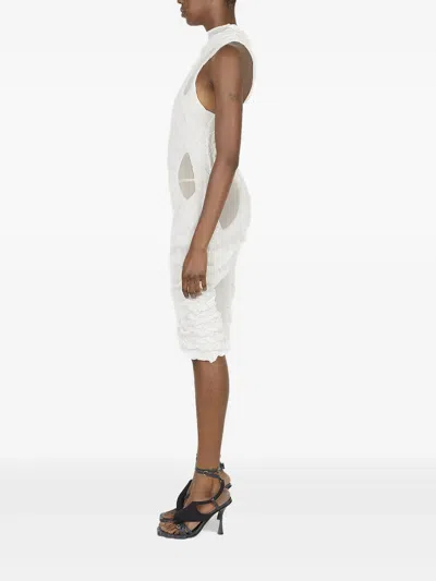 Di Petsa Wet Dreams Text-print Recycled-polyester Blend Mini Dress In White