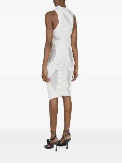 Di Petsa Wet Dreams Text-print Recycled-polyester Blend Mini Dress In White