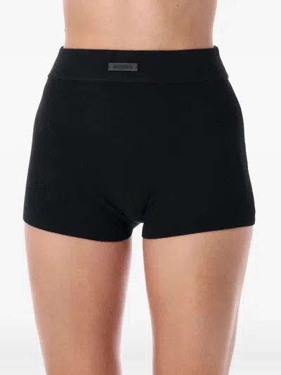 Essentials Embossed Logo Knit Shorts In Black