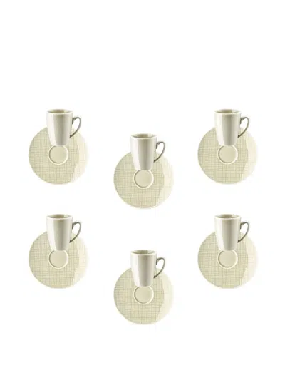 Rosenthal Cross-hatch Espresso Cups And Saucers (set Of Six) In Multi