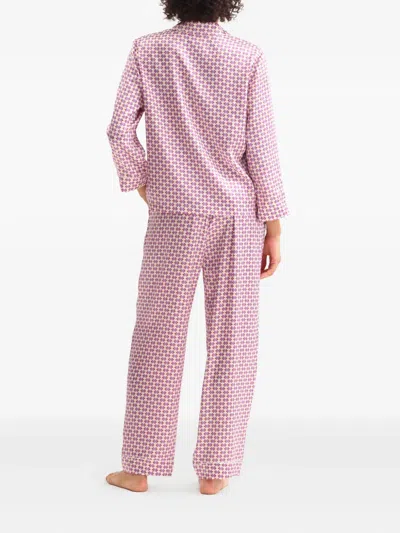 Eres Disque Geometric-print Silk Pyjama Top In Pink