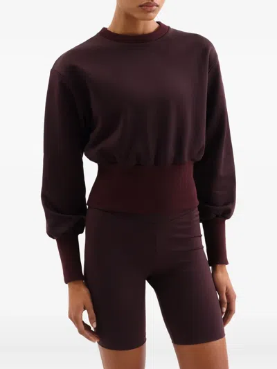 Eres Ribbed-cuffs Sweatshirt In Brown