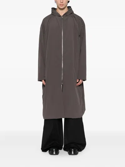 Rick Owens Hooded Shell Jacket In Gray