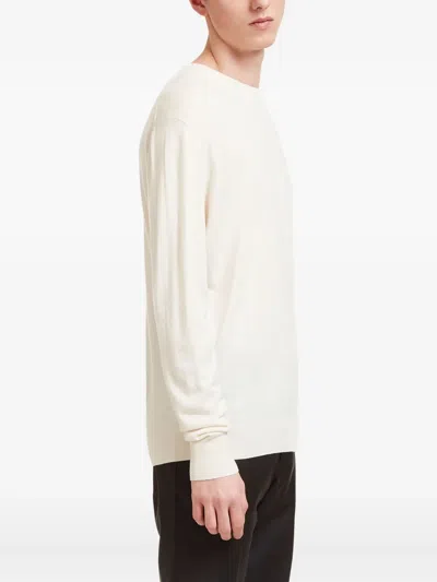 Aiezen Crew-neck Knitted Sweater In White