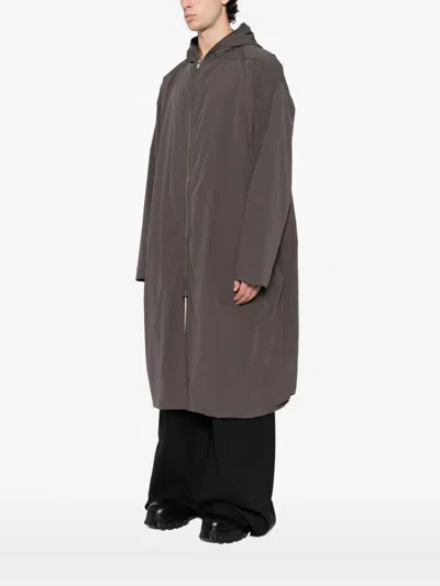 Rick Owens Hooded Shell Jacket In Gray