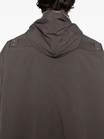 Rick Owens Hooded Shell Jacket In Gray