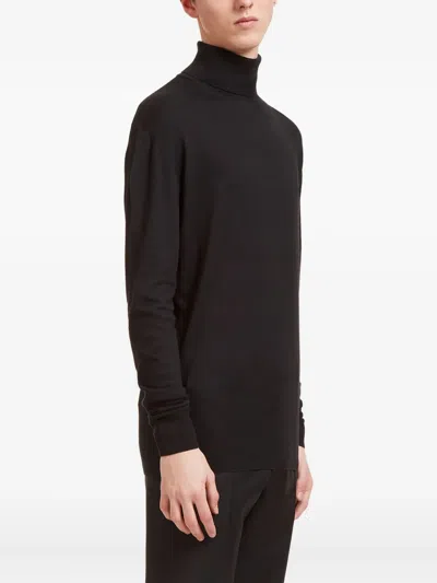 Aiezen Turtleneck Knitted Sweater In Black