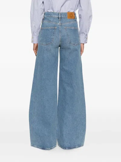 Maje Chain-embellished Flared Jeans In Blue