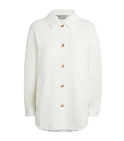 Mm Max Mara Cotton-blend Buttoned Jacket In White