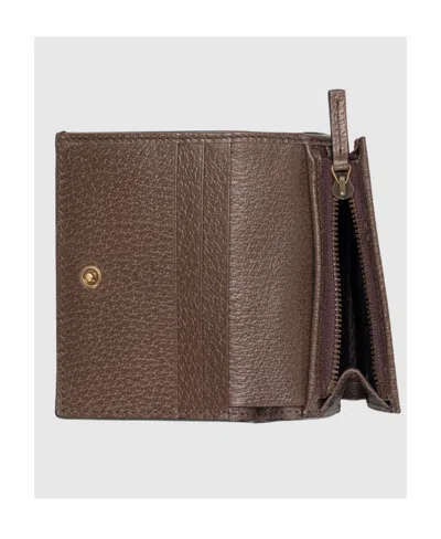 Gucci Diana Bamboo Card Holder Decorated With Super Double G Pattern In Brown
