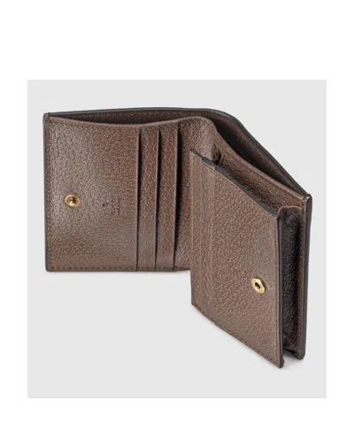 Gucci Diana Bamboo Card Holder Decorated With Super Double G Pattern In Brown