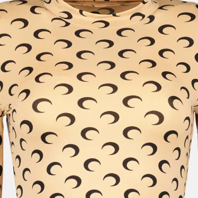 Marine Serre All-over Printed Moon Pattern T-shirt In Neutral