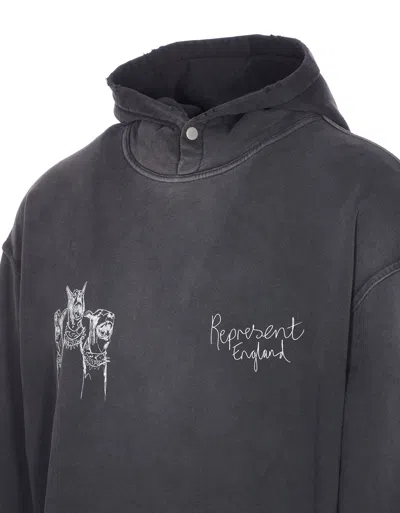 Represent Felpa Thoroughbred Dogs Oversize In Cotone Nero Uomo In Black