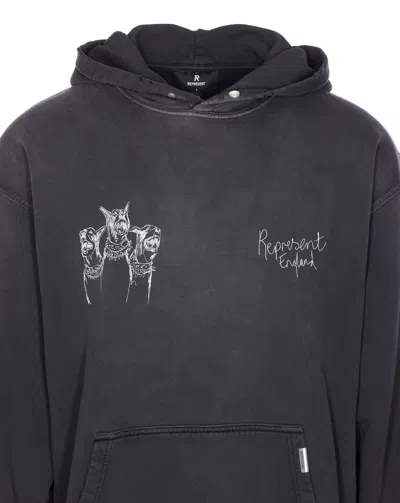 Represent Felpa Thoroughbred Dogs Oversize In Cotone Nero Uomo In Black