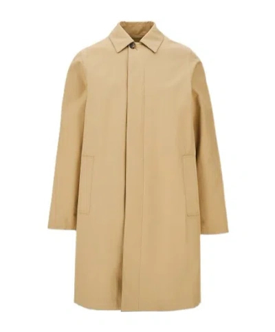 Burberry Camden Heritage Single-breasted Car Coat In Beige O Tan