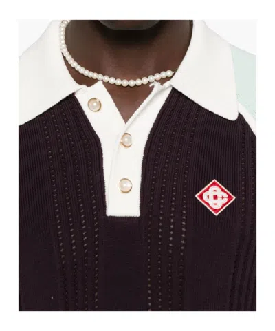 Casablanca Colourblock Polo Shirt In Green