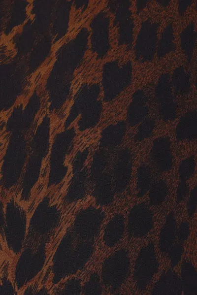 Balenciaga Crepe De Chine Full-zip Jacket With Leopard Print In Multi