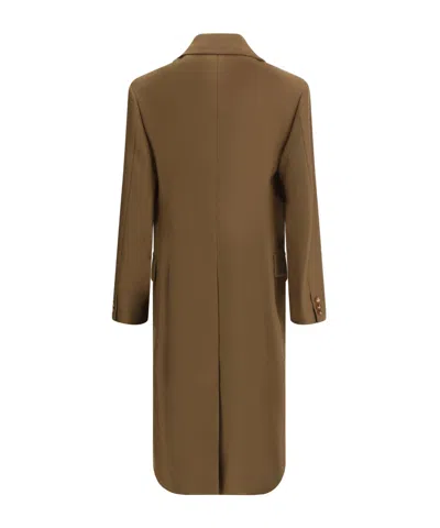 Vivienne Westwood Long Coat With Flap Pockets And Back Vent In Brown
