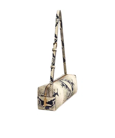 Khaite Kye Micro Snake-effect Leather Shoulder Bag In White