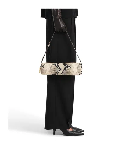Khaite Kye Micro Snake-effect Leather Shoulder Bag In White