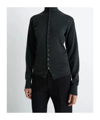 Lemaire Tailored Buttoned Cardigan With Minimalist Design In Black