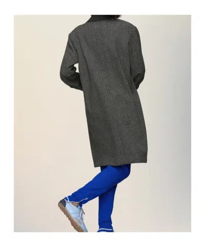 Maison Margiela Single-breasted Black/white Wool Blend Coat In Multi