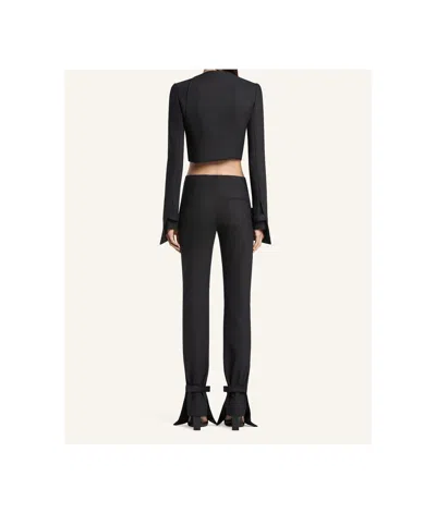 Courrèges Asymmetric Double Breasted Wool Blend Jacket In Black