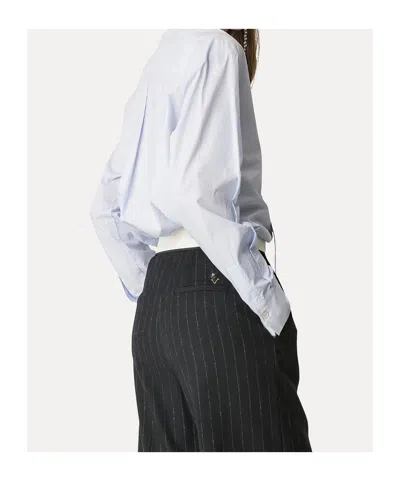 Forte Forte Relaxed Fit Blue Bci Cotton Oversized Shirt In White