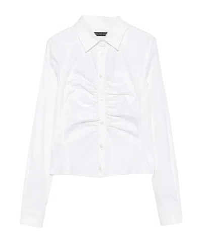 Balenciaga Long-sleeved Corseted Shirt In White