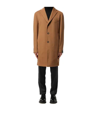 Tagliatore Cashmere Coat Featuring Notched Lapel In Brown