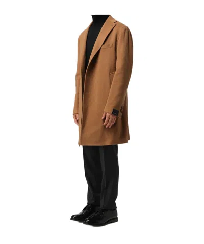 Tagliatore Cashmere Coat Featuring Notched Lapel In Brown
