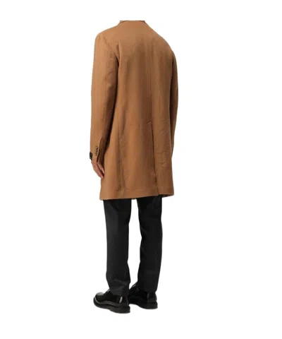 Tagliatore Cashmere Coat Featuring Notched Lapel In Brown