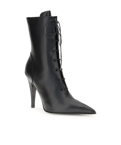 Alexander Mcqueen Leather Ankle Boots In Black