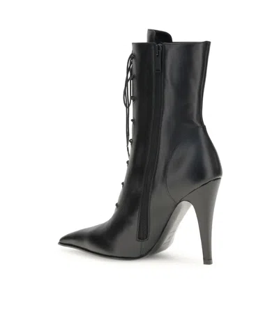 Alexander Mcqueen Leather Ankle Boots In Black
