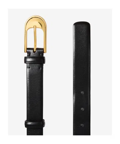 Khaite Dome 25mm Leather Belt In Black