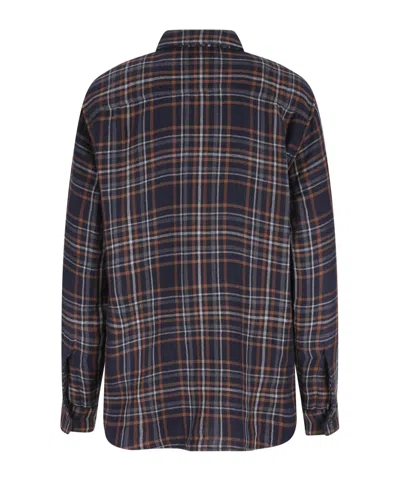 Saint Laurent Check Pattern Shirt In Multi