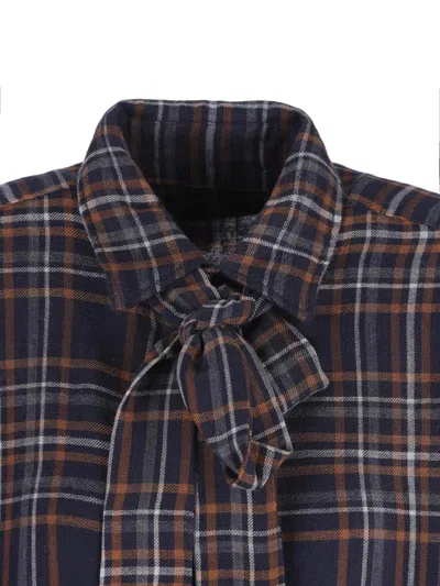 Saint Laurent Check Pattern Shirt In Multi