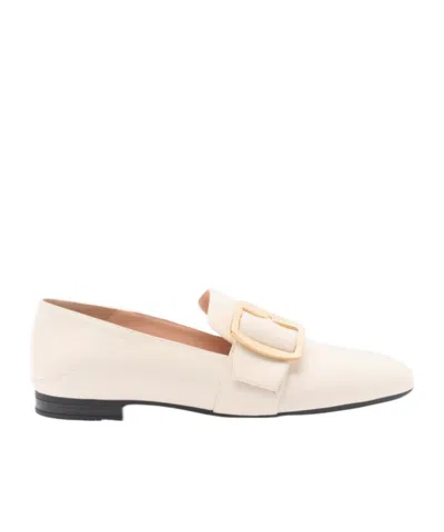 Bally Boucle Slipper In Ivory Leather In White