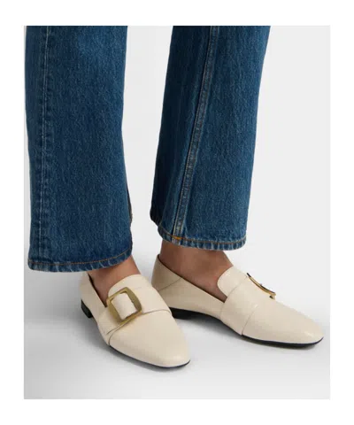 Bally Boucle Slipper In Ivory Leather In White