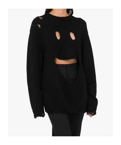 Moschino Couture Black Wool Sweatshirt In Black