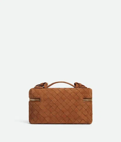Bottega Veneta Women Bang Bang Leather Vanity-case With Intrecciato Motif In Brown