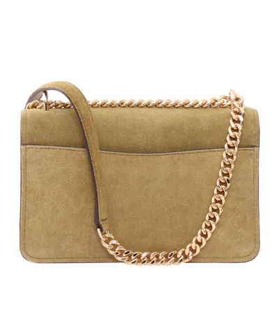 Michael Kors Claire Large Suede Shoulder Bag In Green