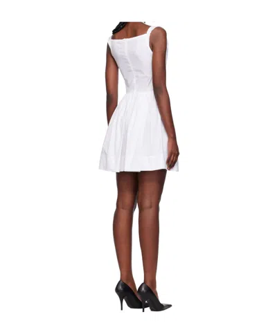 Vivienne Westwood Draped Midi Dress With Fitted Bodice And Gathered Skirt In White