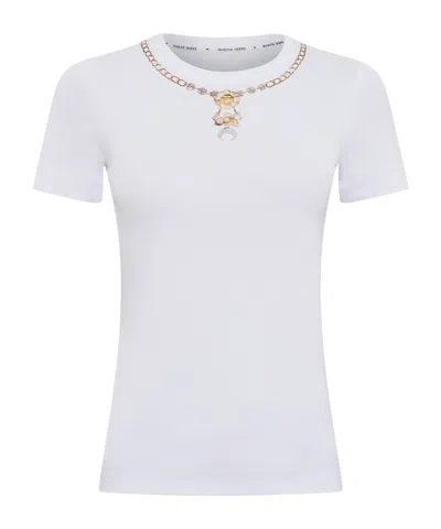 Marine Serre Chain Necklace Print Cotton T-shirt In White
