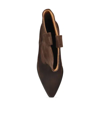 Isabel Marant Women 'duerto' Brown Ankle Boots With Low Block Heel In Suede Woman In Burgundy