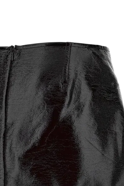 Courrèges Side-drape Vinyl Mini Skirt In Black